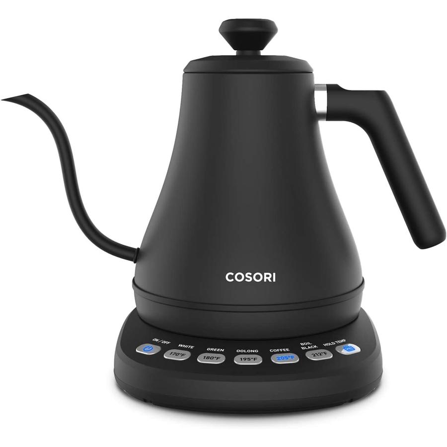 Cosori Gooseneck Elektromos Vízforraló 5 egyedi beállítással Rozsdamentes Acél 0,8 L (Matt fekete) CO108-NK-EUR akciós termékkép 1